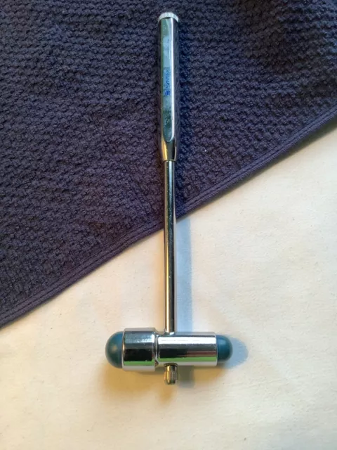 VINTAGE DOCTOR'S CHROME & RUBBER REFLEX HAMMER with PICK & BRUSH