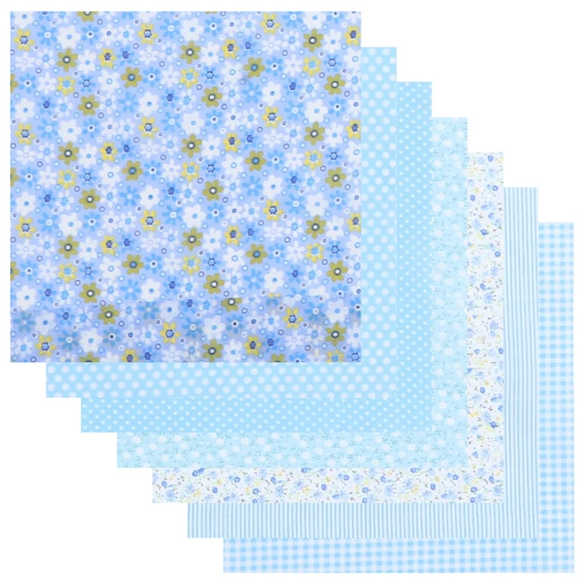 7 Pcs Printing DIY Cloths Cotton Fabric Squares Easter Quilting Patchwork