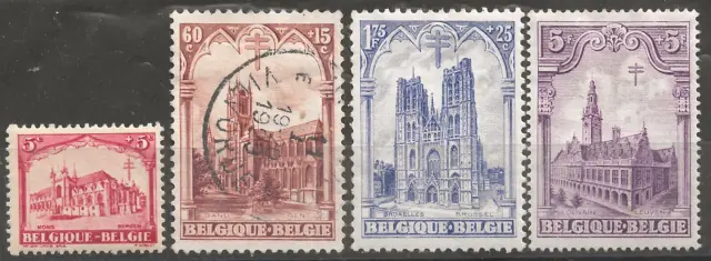 Timbres Belgique - 1928 - Cathédrales YT n° 267, 270/ 272 - Neufs* et oblitéré