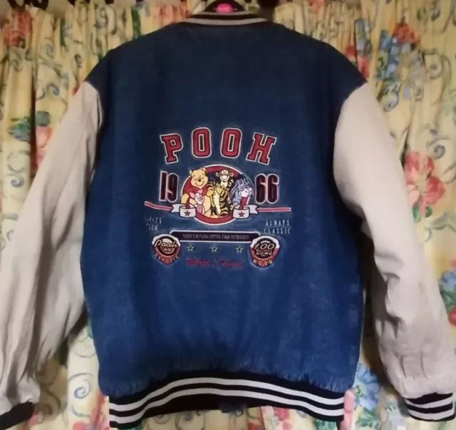 DISNEY STORE USA Winnie Denim Varsity Jacket Pooh Classic M