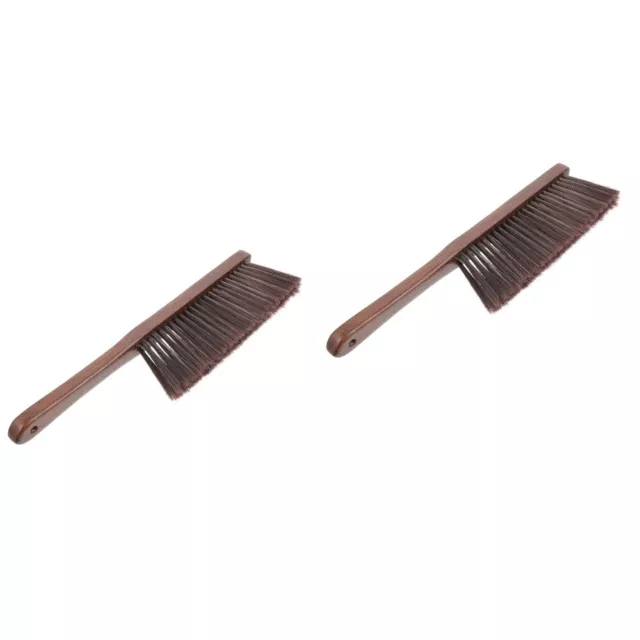 2 piezas herramienta de limpieza de cama alfombra chimenea cepillo de limpieza mango de madera