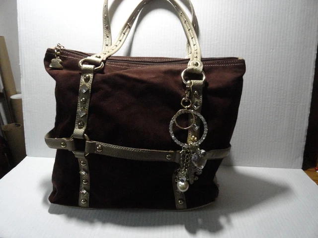 Kathy Van Zeeland - Faux Brown Suede  Handbag Purse Pocketbook