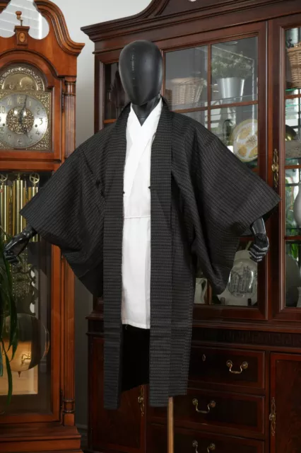Dear Vanilla Japanese Silk Haori Jacket Men's Kimono Genuine Japan Made Vintage