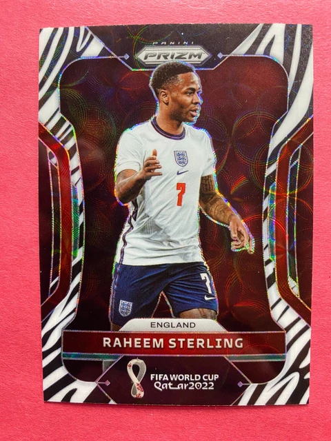 2022 Panini Prizm World Cup Raheem Sterling Zebra prizm England #94 2022 Panini Prizm World Cup Raheem Sterling Zebra prizm England #94