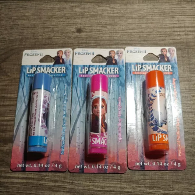 Disney Frozen 2 Lip Smacker Lip Balm Pack of 3 Flavors Each .14 Oz Ages 6+