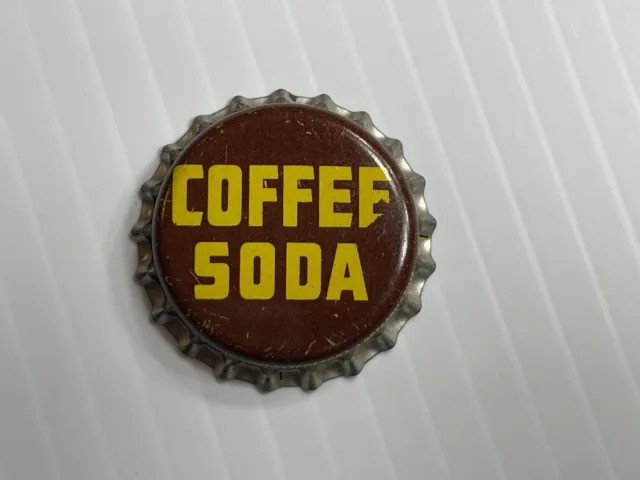 Vintage - Coffee Soda Bottle Cap *Cork Back* (Yellow / Brown In Color)