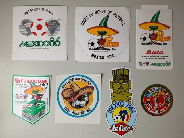 Lot 7 Stickers Coupe Du Monde 1986 - Mexico 86   Bata - Fujicolor - Pique
