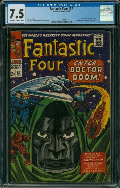 The Fantastic Four #57 Cgc 7.5 Vf- Offwto White Pages 1966