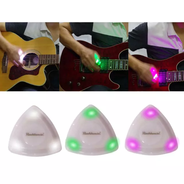 Médiator de guitare lumineux à LED, médiator de guitare basse