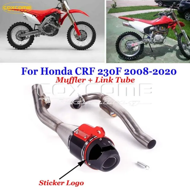Full Exhaust System Slip on Muffler Connect Link Pipe for Honda CFR230F 2008-20