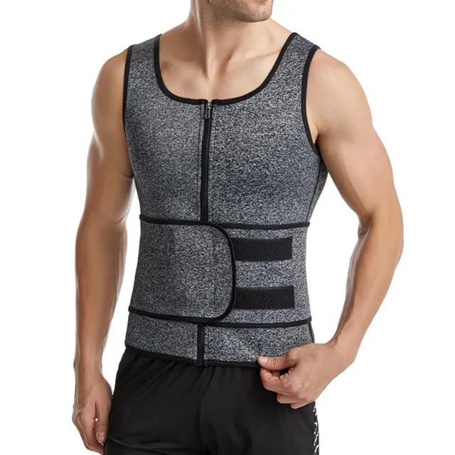 Hommes Sauna Suit Sweat Vest Waist Trainer Body Shaper
