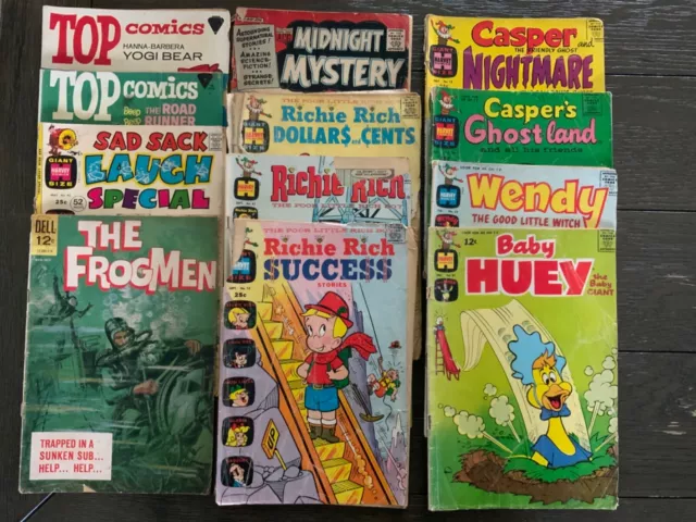 Lot of 12 Harvey, Top, Dell Comics 1960's Silver Age- Richie Rich, Wendy, Casper