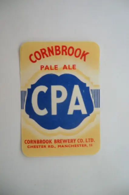 Mint Cornbrook Manchester Cpa Pale Ale Brewery Beer Bottle Label