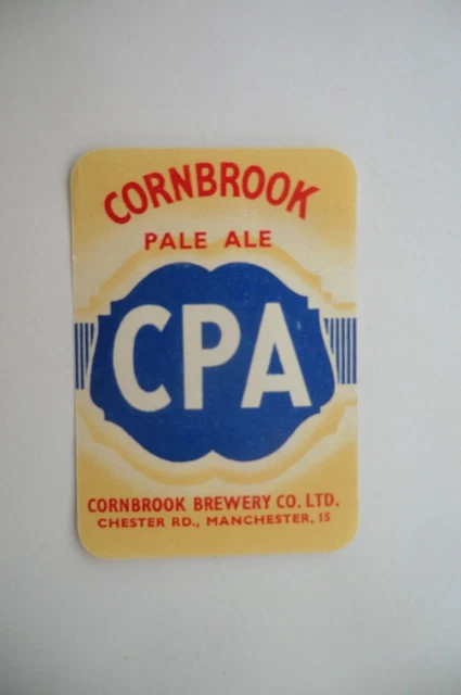 Mint Cornbrook Manchester Cpa Pale Ale Brewery Beer Bottle Label