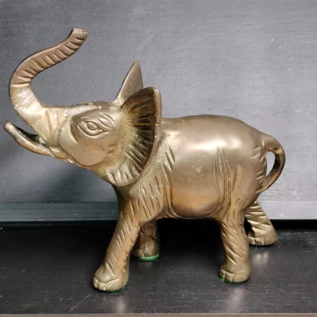 Vintage •Beautiful Patina• Solid Brass African Bull Elephant Statue "Trunk's Up" Vintage •Beautiful Patina• Solid Brass African Bull Elephant Statue "Trunk's Up"