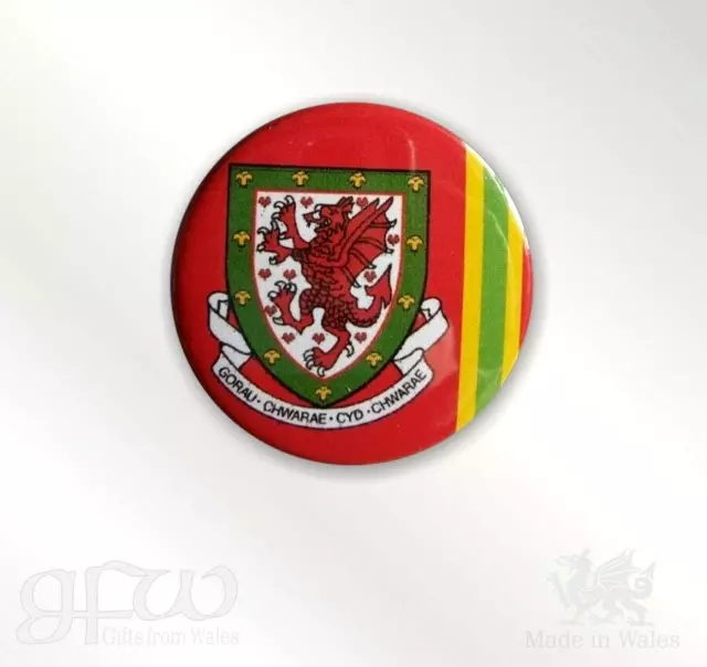Wales Retro football crest - Small Button Badge - 25mm diam