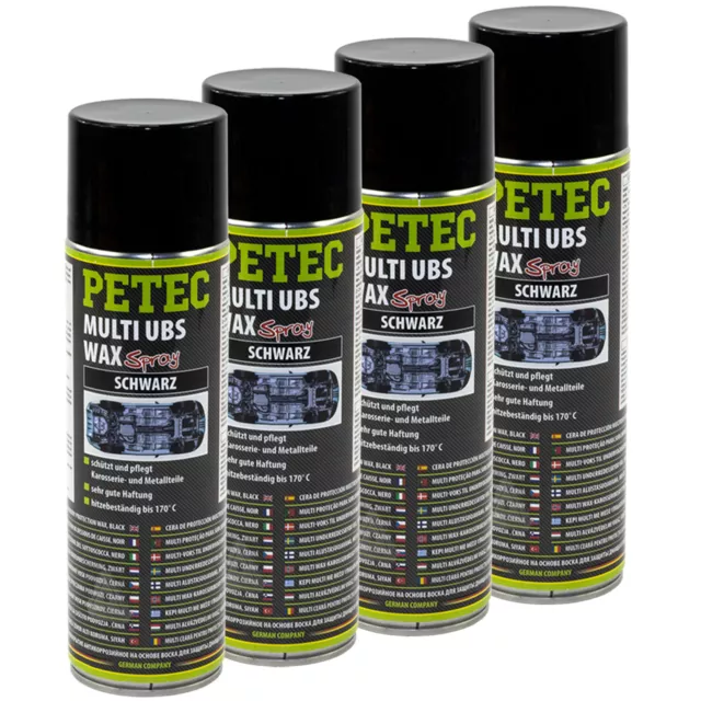 4x 500 ML PETEC Multi Gbstv Protezione Pavimento Cera Antiruggine Dalla Ruggine