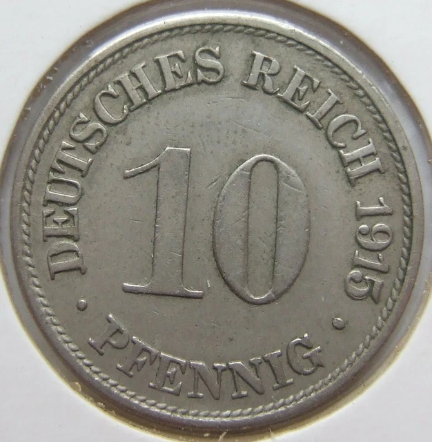 Moneta Reich Tedesco Impero Tedesco 10 Pfennig 1915 G IN Quasi Extremely fine