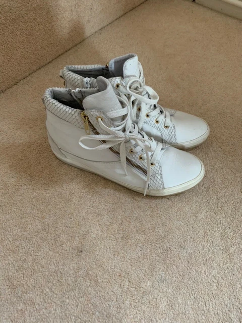 WHITE LEATHER TRAINERS by Daria size 7 40 20.00 PicClick UK