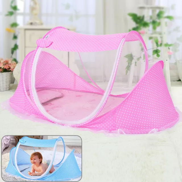 Foldable Baby Mosquito Net Canopy Bed Summer Camping Travel Cot Tent Crib Pillow