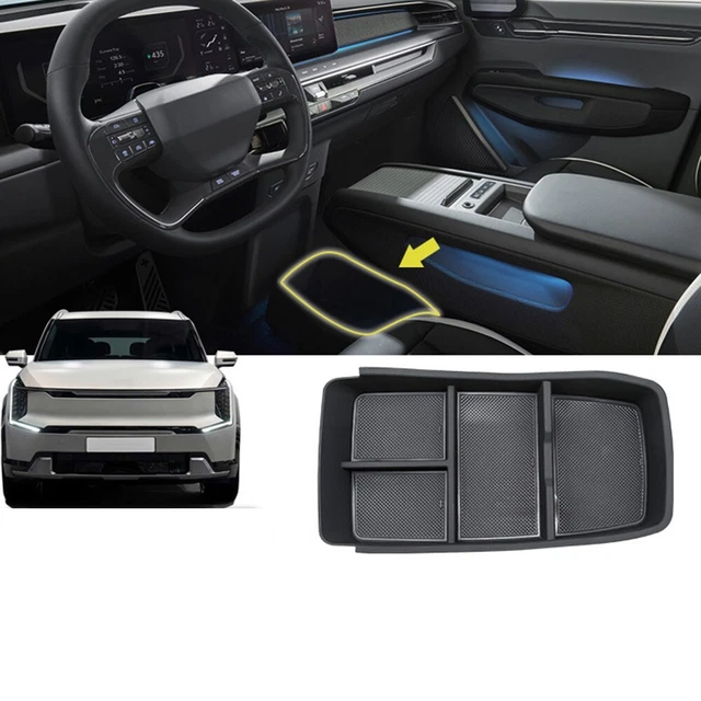Car Central Control Storage Box Armrest Organizer Phone Holder Tray For Kia EV9