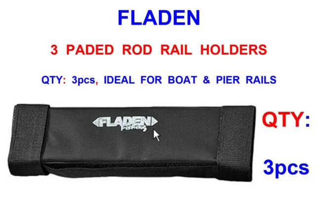 3 X Fladen Rod Rail Holders Sea Fishing Beachcaster Rod Pier Boat Rod Rest