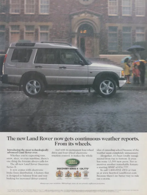 Land Rover Discovery II gets continuous weather reports from its wheels ad 1999