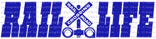 Rail Life Railroad Crossing Sign Vinyl Decal Conductor Engineer Train Sticker