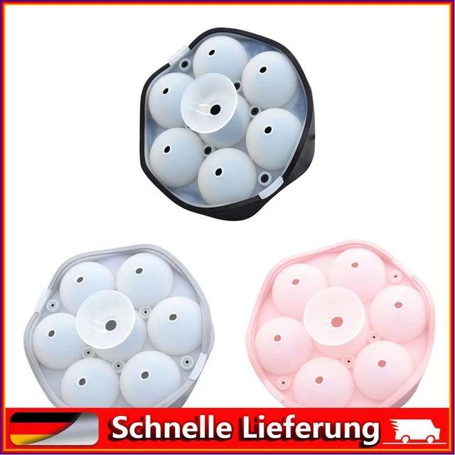 7 Cavity Ice Molds Silicone Cocktail Whiskey Ice Cube Ball Maker Tray with Lids