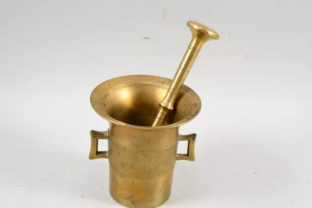 J88O64- Alter Bronze Mörser mit Pistill