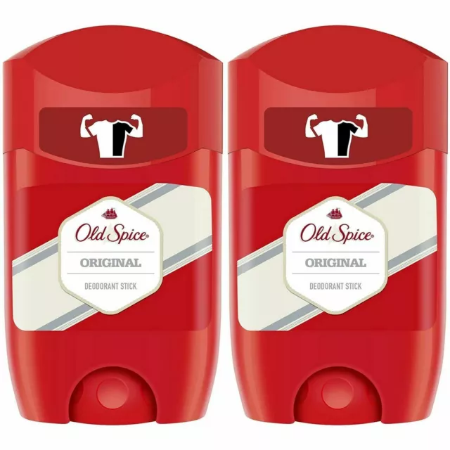 2 x Old Spice Original Deodorant Stick Men Oriental/Gentle Scented, 50ml Roll On