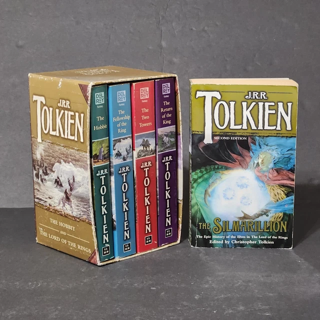 LORD OF THE Rings Box Set Hobbit Silmarillion JRR Tolkien Del Rey ...