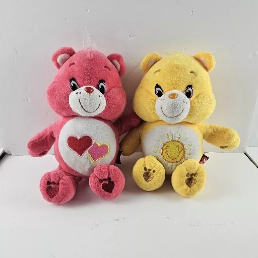 Care Bears love a lots and best friends 11" Teddy Plush Bundle Of 2