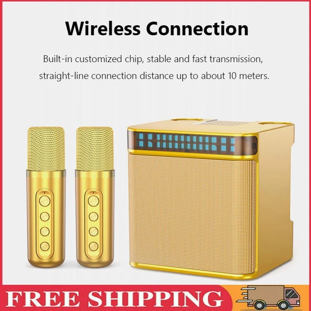 Outdoor Karaoke RGB Lights Karaoke Machine Home Singing Equipment (Gold)