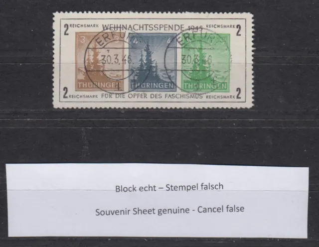SBZ Thuringia anti-lock block 1ax stamped stamp wrong!!