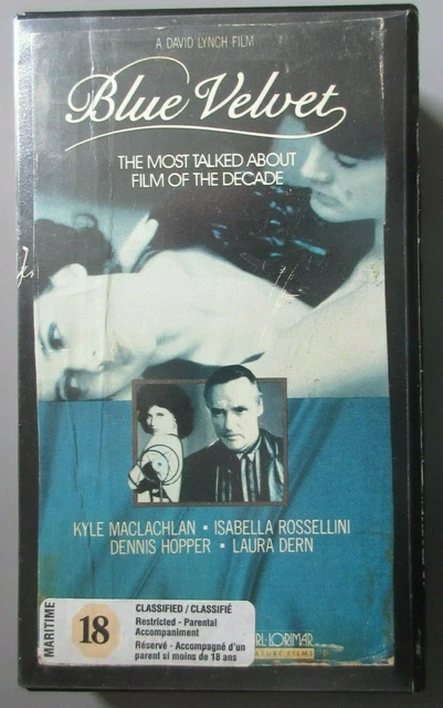 1986 Blue Velvet VHS Tape Dennis Hopper Kyle Maclachlan Laura Dern