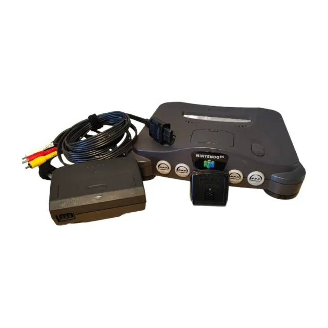 ✅N64 Nintendo 64 - Konsole - schwarz - alle Kabel mit Jumper Pak ohne Controller