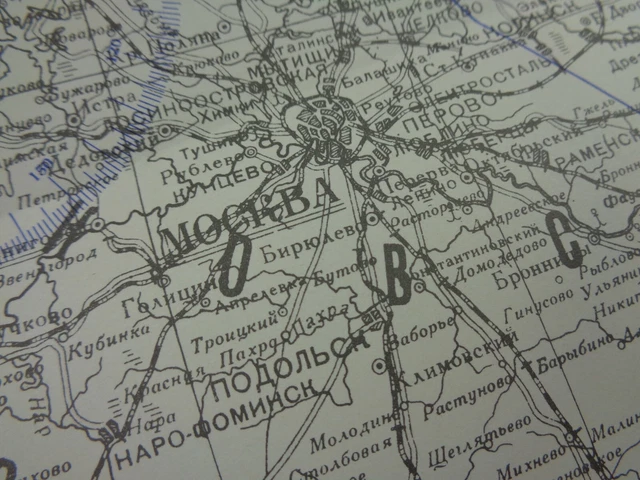 WW2 US WAR & NAVY DEPARTMENT Map of RUSSIA featuring MOSCOW (June 1943 ...
