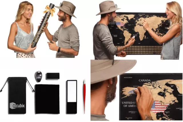 Large Scratch Off World Map - Premium Travel Tracker Poster Detailed Scratchable