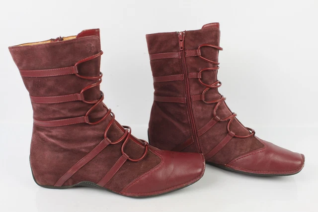 Bottines KARSTON Cuir et Daim Framboise T 39 TBE
