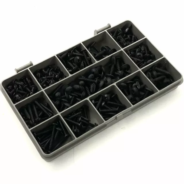 4g 6g 8g 10g BLACK FLANGE POZI PAN SELF TAPPING SCREWS ASSORTED PIECE SCREW KITS