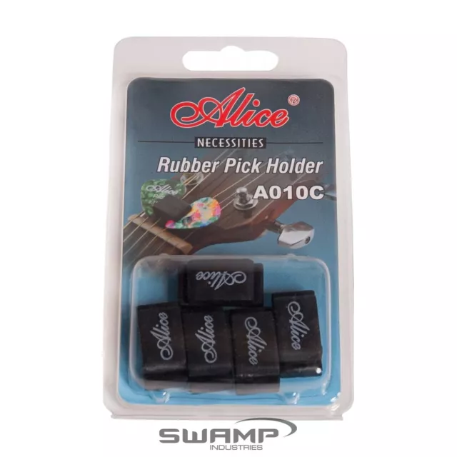 Alice Rubber Guitar Pick Holder - 5 Pack - Suitable for All Types of Guitar