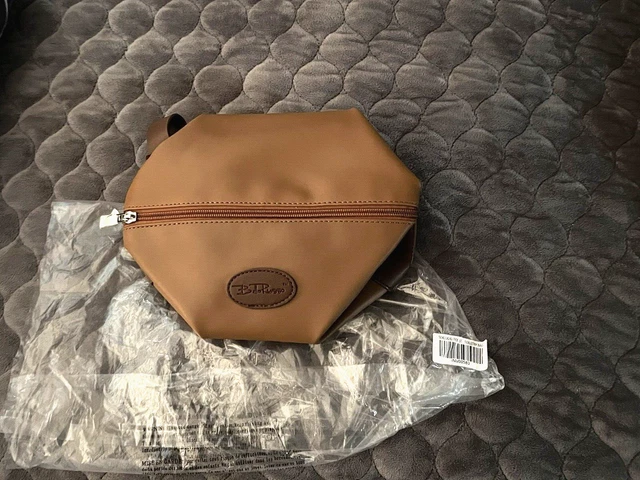 Belle Russo Tan Brown Toiletry Bag - New Open Bag 2