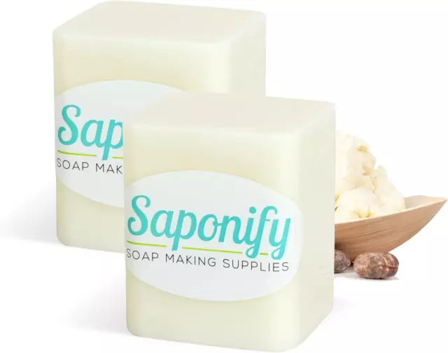 Saponify - 2Lb Shea Butter Melt and Pour Soap Base, Pure Skin-Moisturizing Shea