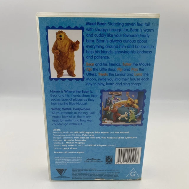 BEAR IN THE Big Blue House Home is where the Bear is VHS, 2001 PAL