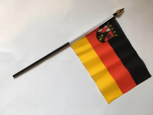 RHEINLAND-PFALZ SMALL HAND WAVING FLAG 6"X4" flags EUROPE GERMAN GERMANY