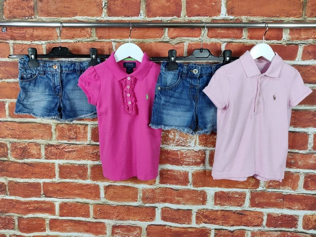 Girls Bundle Age 4-5 Years Ralph Lauren Next Etc Denim Shorts Polo T-Shirt 110Cm