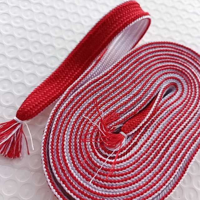 New Red White Silk Sageo Special for Japanese Tachi Katana Wakizashi Tanto