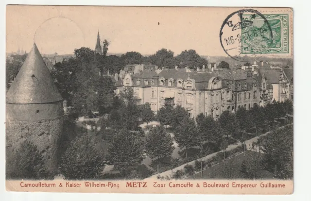 METZ - Moselle - CPA 57 - streets - le boulevard Emperor Guillaume camouflage tower