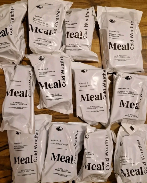MRE US ARMY Meal ready to eat "Cold Weather" Div. Menüs Camping Outdoor ...